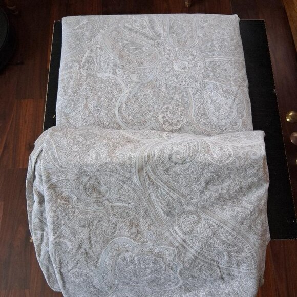 Ralph Lauren Grey King Paisley 100% Cotton. Flat Sheet.